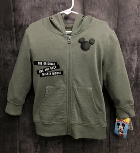 Neu mit Etikett! Jungen Mickey Mouse Mickey Band Reißverschluss Kapuze Fleecejacke (grün) Größe 4T - Bild 1 von 7