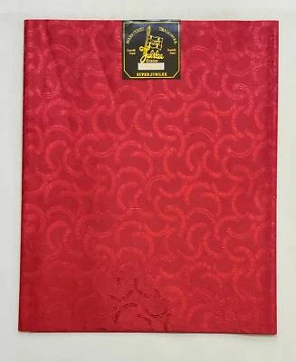 African Damask/ Metallic Jacquard/ Gele Fabric - Red ‘Link Up’, ~2 yards - Image 1 of 2