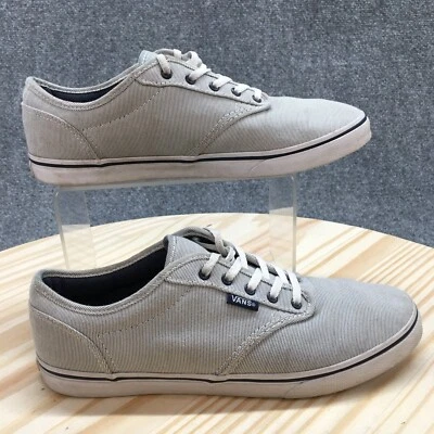 VANS Shoes Womens 8 Off The Wall Pinstripe Skateboarding Low Sneakers White Blue - Image 1 of 4