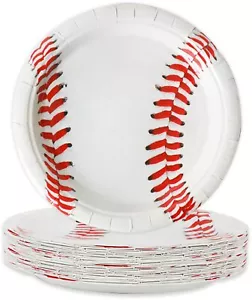 48 Pcs Baseball Plates Baseball Birthday Party Supplies Disposable Paper Dessert - Picture 1 of 6