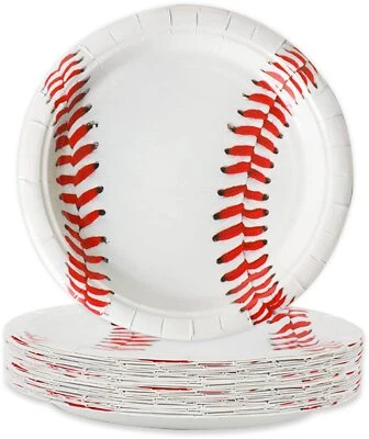48 шт. бейсбольные тарелки товары для вечеринки на день рождения одноразовая бумага десерт - Изображение 1 из 4