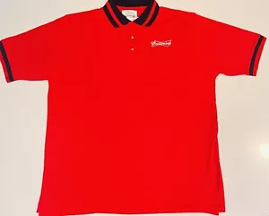 Budweiser Pique Polo Short Sleeve Red Bowtie Logo Front Bud Light Logo Back - Picture 1 of 6