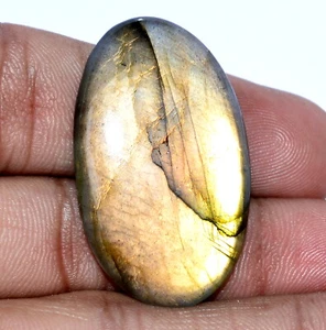 Cabochon ovale labradorite naturale 38,42 CTS 37x22 mm pietra preziosa sfusa non trattata - Foto 1 di 9