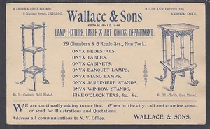 US Sc UX10 used 1893 Illustrated Advertising Postal Card, Wallace & Sons Lamps - Picture 1 of 2