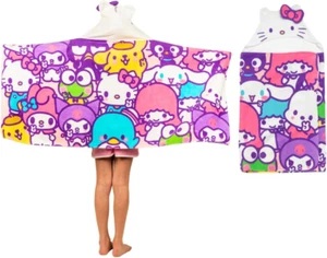 Hello Kitty & Friends Kids Super Soft Bath/Pool/Beach Soft Cotton Terry Hooded T - Picture 1 of 8