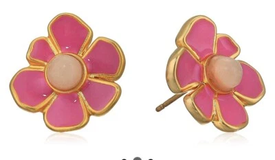$38 Trina Turk маленький розовый цветок гвоздики супер цветок серьги A21-3 - Изображение 1 из 4
