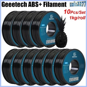 10 x filament d'imprimante 3D Geeetech 1,75 mm 1 kg noir durable ABS + filament - Photo 1/9