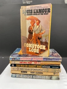 Lot of 7 Vintage 1980s Western Paperback Books Various Authors Cowboy - Picture 1 of 11