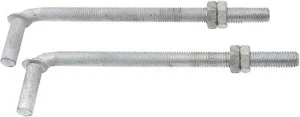 Bisagra de poste de perno en J 5/8" x 10" - pernos en J macho con tuercas (paquete de 2) - Imagen 1 de 5
