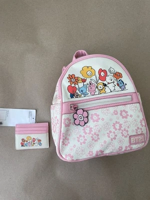BT21 Flores Rosa Crema MINI MOCHILA Bolso TOMA CALIENTE BTS Nuevo con defectos Foto 1 de 4