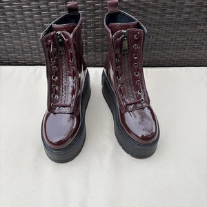 DKNY Harli Platform Boots. US 7M, EU 37.5 Maroon/Black Excellent Cond. See Imgs - Picture 1 of 13