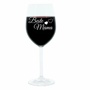 Mother's Day Gift Wine Glass Best Mom Family Wine Leonardo Glass Engraving 400ml - Picture 1 of 5