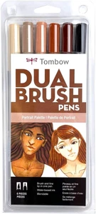 56236 Dual Brush Pen Kunstmarker, Hochformat, 6er-Pack. Verblendbar, Pinsel und Fine Ti - Bild 1 von 6