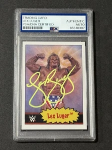 LEX LUGER 2021 TOPPS HERITAGE WWE LIVING SIGNED AUTOGRAPHED CARD PSA/DNA - Picture 1 of 2