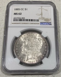1885 Carson City - CC Morgan Dollar NGC MS 62 Nicely Toned. Australian Seller. - Picture 1 of 3