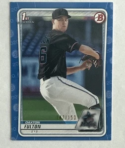 2020 Bowman Draft Daxton Fulton Blue #/150 Miami Marlins - Picture 1 of 2