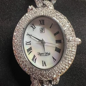 Victoria Wieck Watch Ladies Pave Crystal Silver Tone Bracelet B6648 need Battery - Picture 1 of 6