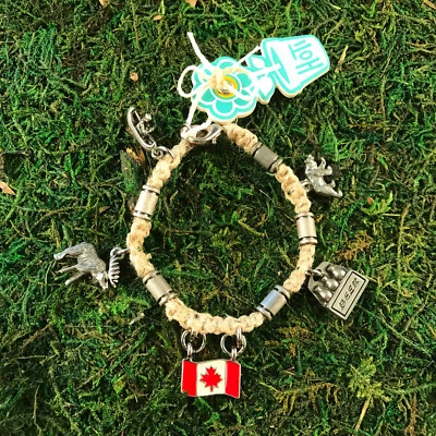 HOTI Cáñamo Hecho a Mano Oh Canadá Dije Pulsera Cerveza Oso Alce Bandera Cuentas de Metal Nuevo con Etiquetas Foto 1 de 2