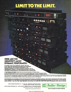 vtg 80s AUDIO+DESIGN COMPRESSOR LIMITER UNITS MAGAZINE PRINT AD Gemini Pinup - Picture 1 of 1