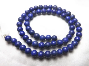 Royal Blue 6mm Matte Finish Lapiz Lazuli Round Shaped Strand Afghanistan LP43 - Picture 1 of 3