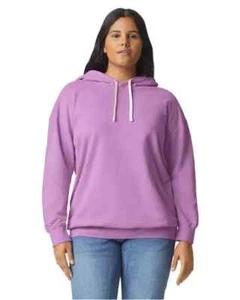 Comfort Colors 1467CC Unisex Cotton Long Sleeve Hooded Sweatshirt Large Neon vio - Picture 1 of 3