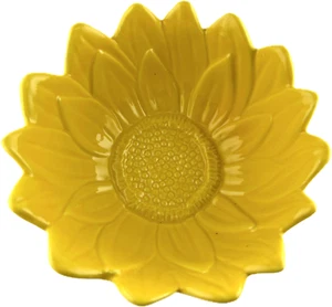 Gelbe Keramik Sonnenblume Servierschüssel Lebensmittelecht 6,5" breit x 3,25" hoch - Bild 1 von 6