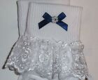 Girls  White Christening Frilly Lace  Socks Size Lots Of Colours Of  Bows