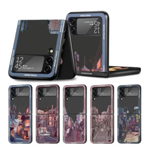 Japan City House Street Scenery Cover Case for Samsung Galaxy Z Flip 5 Z Flip 4 - Photo 1 sur 8