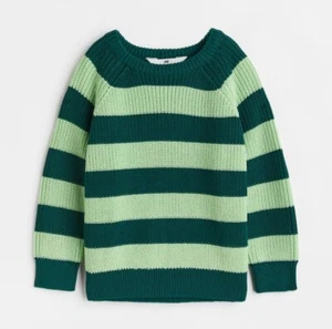 H&M Boys Knit Sweater Green/Lime Long Sleeve Size 5/6 y.o. New - Picture 1 of 3
