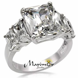 9.50 Ct Radiant Cut Zirconia Stainless Steel Engagement Ring Women's Sizes 5-10 - Picture 1 of 4