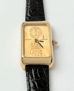 Corum 18k Yellow Gold 5gr Ingot 999.9 Fine Gold Bar - Ladies Watch - Picture 1 of 8