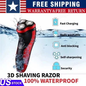 Men's Razor Rotary Waterproof Electric Shaver Pop-Up Trimmer Wet Dry Cordless US - Picture 1 of 36