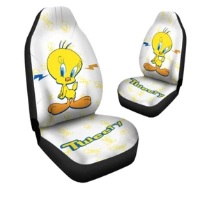 Cute Tweety 3D All Over Print Car Seat Covers, Cartoon Auto Protector, Fun Decor - Imagen 1 de 5