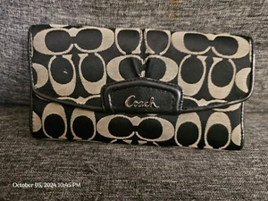 Coach Geldbörse schwarz Signature Full Size - Bild 1 von 3