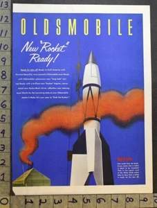 1952 OLDSMOBILE WHITE SANDS ROCKET BASE ENGINE SPACE RED SMOKE AUTO CAR AD 34763 - Bild 1 von 1