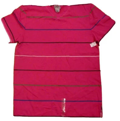 CAMISETA KIRRA ROSA HOMBRE DISEÑO A RAYAS VIBRANTE TALLA M NUEVA CON ETIQUETAS 47” PECHO Foto 1 de 3