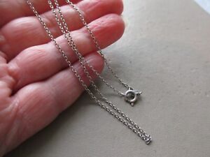 ANTIQUE VINTAGE STAMPED 800 SILVER TRACE CHAIN NECKLACE 20IN LONG PENDANT LOCKET