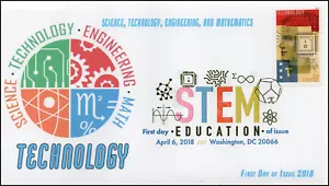 18-088, 2018, STEM Education, Digital Color Postmark, Technology, FDC, - Picture 1 of 1