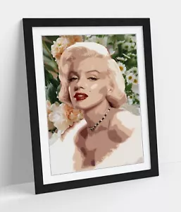 MARILYN MONROE POP ART FLORAL DAISY -ART FRAMED POSTER PICTURE PRINT ARTWORK - Picture 1 of 10