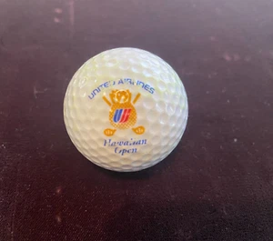 Vintage UNITED AIRLINES BLAU HAWAIIANISCH OFFEN ACCUFAR LOGO GOLFBALL ALOHA - Bild 1 von 3