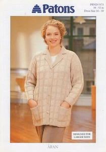 5373 Giacca donna texture modello maglia in Aran progettata per taglie più grandi - Foto 1 di 3