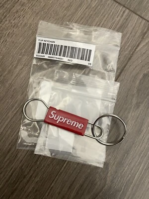🔥SUPREME CLIP KEYCHAIN- SS22- RED-STAINLESS STEEL- DBL BAGGED - Image 1 of 2