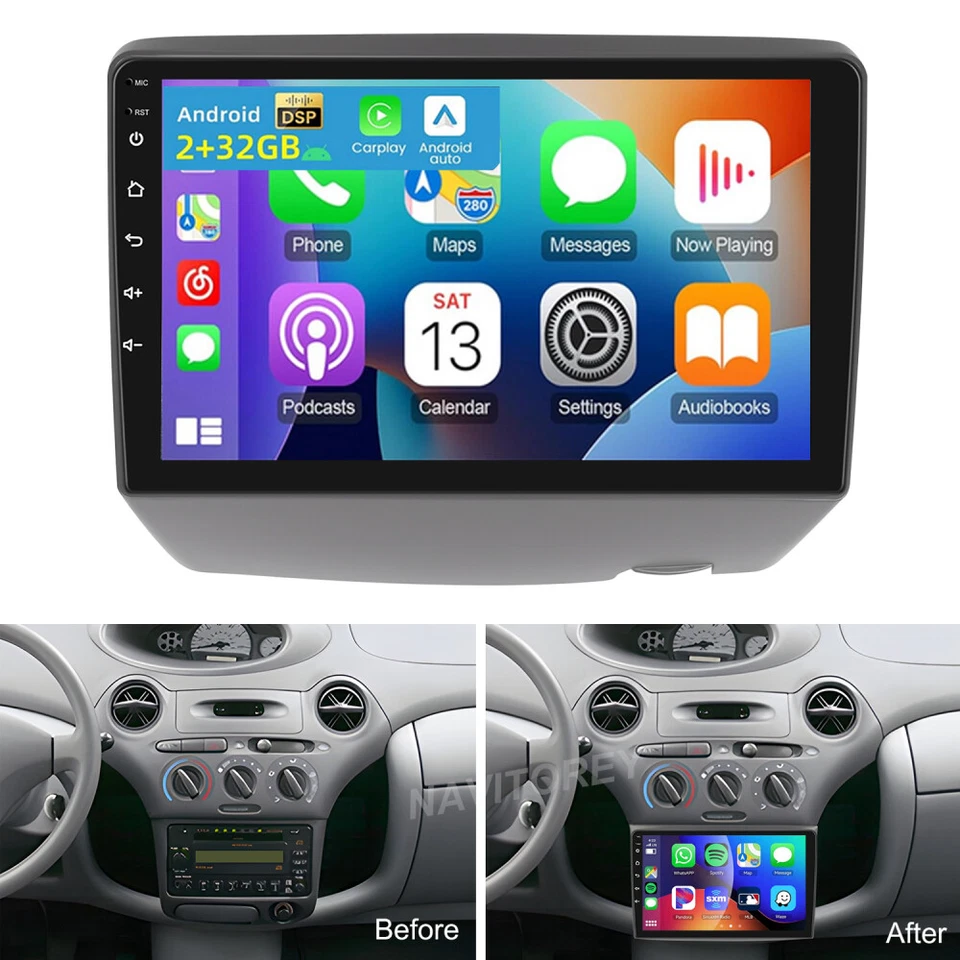 9" For Toyota ECHO 2000-2005 Carplay Android 13 Car Stereo Radio GPS Navi 2+32GB - Image 1 of 4