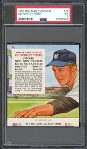 1954 Red Man Tobacco #16 Ed Whitey Ford With Tab PSA 5 - Picture 1 of 2