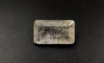 6.7 Ct Natural Rutilated Quartz Faceted Cut Emerald Gemstone 15.3X9X6mm W139 - Image 1 of 4