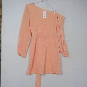 Forever New Womens Dress 14 or Large Peach Kaylee One Shoulder Sequin $169RRP - Picture 1 of 11