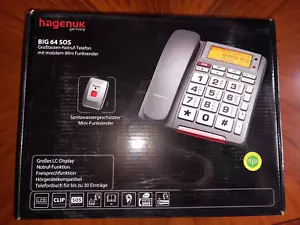 hagenuk BIG 64 SOS - Großtasten-Notruf-Telefon - analog - NEUWARE - Bild 1 von 3