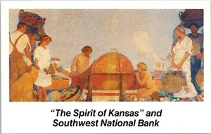 "The Spirit of Kansas" and Southwest National Bank Kansas Postcard - Picture 1 of 2