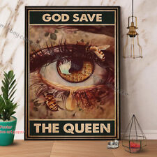 Bee God Save The Queen Bee Eye Paper Poster No Frame Wall Art