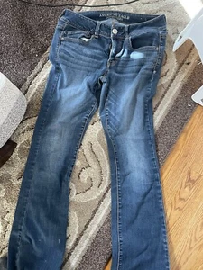 AMERICAN EAGLE OUTFITTERS women's denim stretch blue jeans size 6 - Picture 1 of 5